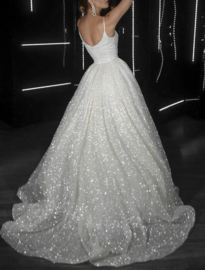 Vestido de fiesta de baile, vestido brillante, vestido de boda, fiesta, cumpleaños, cola de corte, sin mangas, tirantes finos, tul con lentejuelas