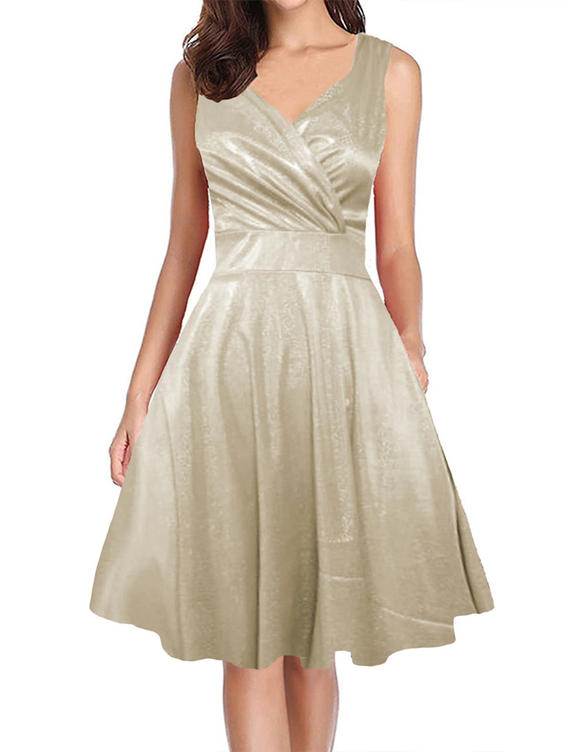 Vestido vintage para mujer, vestido de fiesta, vestido de regreso a casa, vestido midi, negro, vino tinto, sin mangas, leopardo, fruncido, primavera, otoño e invierno, cuello en V, vintage, para Navidad, boda, invitada, cumpleaños.