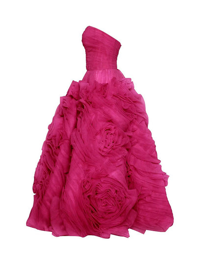 Vestidos de fiesta de corte A, vestido floral, mascarada, largo hasta el tobillo, sin mangas, sin tirantes, de tul, sin espalda con flores