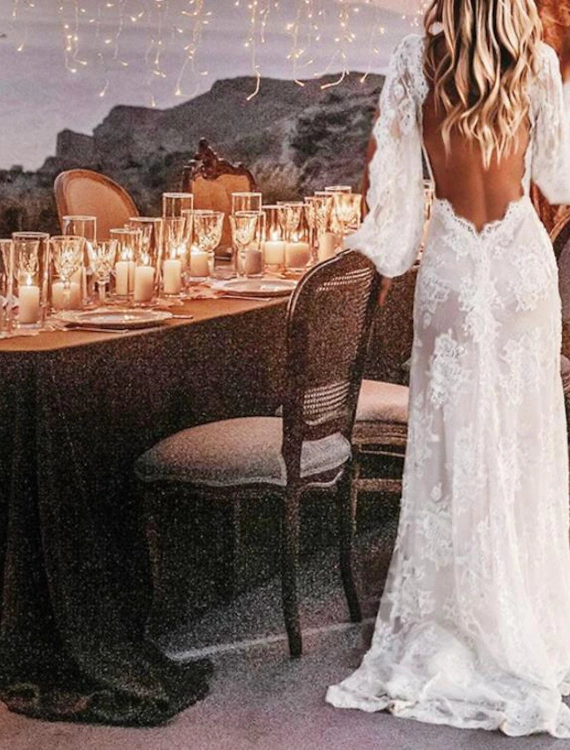 Beach Sexy Boho Wedding Dresses A-Line V Neck Long Sleeve Sweep / Brus – Amzcw Dress Beach Sexy Boho Wedding Dresses A-Line V Neck Long Sleeve Sweep / Brus – Amzcw Dress