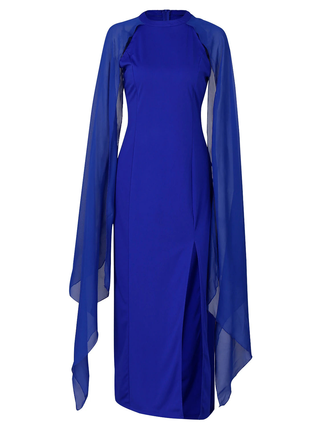 Sheath / Column Party Dresses Elegant Dress Wedding Guest Cocktail Party Floor Length Sleeveless Jewel Neck Fall Wedding Guest Chiffon with Slit