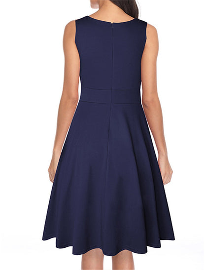 Vestido vintage para mujer, vestido de fiesta, vestido de regreso a casa, vestido midi, negro, vino tinto, sin mangas, leopardo, fruncido, primavera, otoño e invierno, cuello en V, vintage, para Navidad, boda, invitada, cumpleaños.