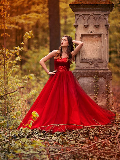 Vestidos de fiesta con cuentas de tul, escote corazón, sin mangas y hasta el suelo