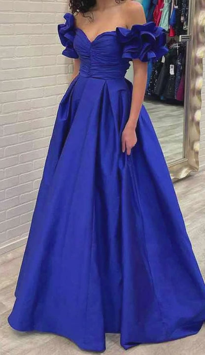 Amzcw Elegantes Vestidos de Fiesta Línea A Satén Verde Azulado con Hombros Descubiertos Mini Vestido Corto Venta Caliente para Mujeres 