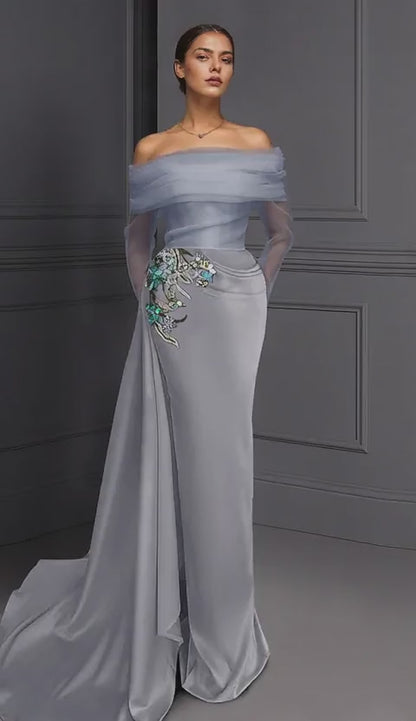 Amzcw Elegantes Vestidos de Fiesta Línea A Satén Verde Azulado con Hombros Descubiertos Mini Vestido Corto Venta Caliente para Mujeres 