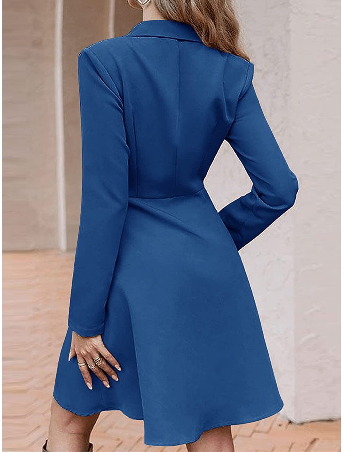 Women's Black Dress Party Dress Homecoming Dress Mini Dress Black Blue Camel Long Sleeve Pure Color Button Spring Fall Winter Shirt Collar Fashion Winter Dress Office Wedding Guest