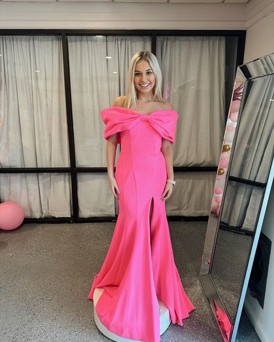 Vestidos de noche de fiesta con hombros descubiertos y corte sirena