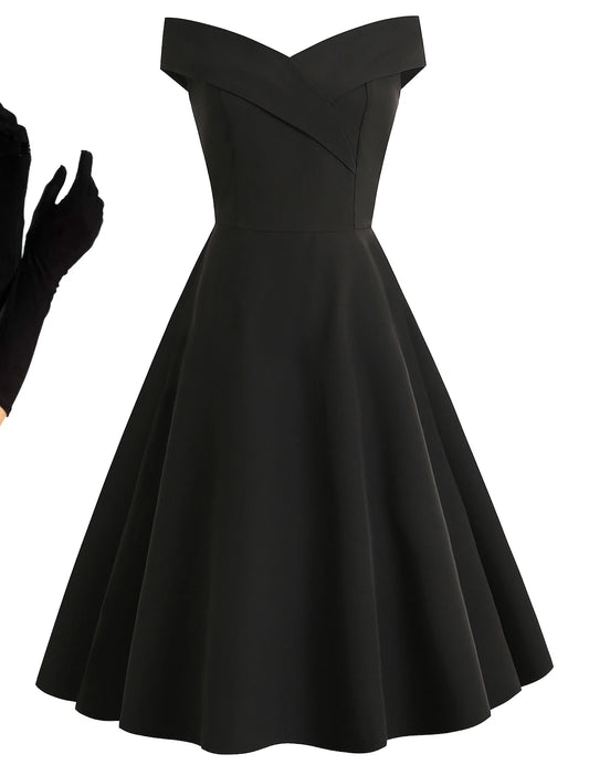 Audrey Hepburn 1950s Cocktail Dress Vintage Dress Dress A-Line Dress Tea Dress Flare Dress Women's Off Shoulder Costume Vintage Cosplay Homecoming Wedding Party Sleeveless Knee Length A-Line Dress
