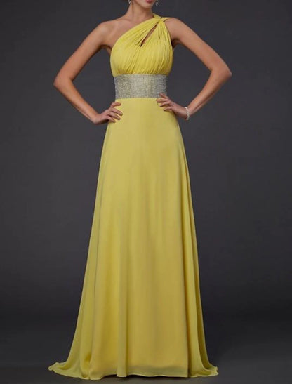 Vestidos de novia de corte A, brillantes, para invitados de boda, formales, con cola larga y sin mangas, un hombro descubierto, estilo Familia Addams, de gasa, sin espalda, con cristales de imitación y abalorios.