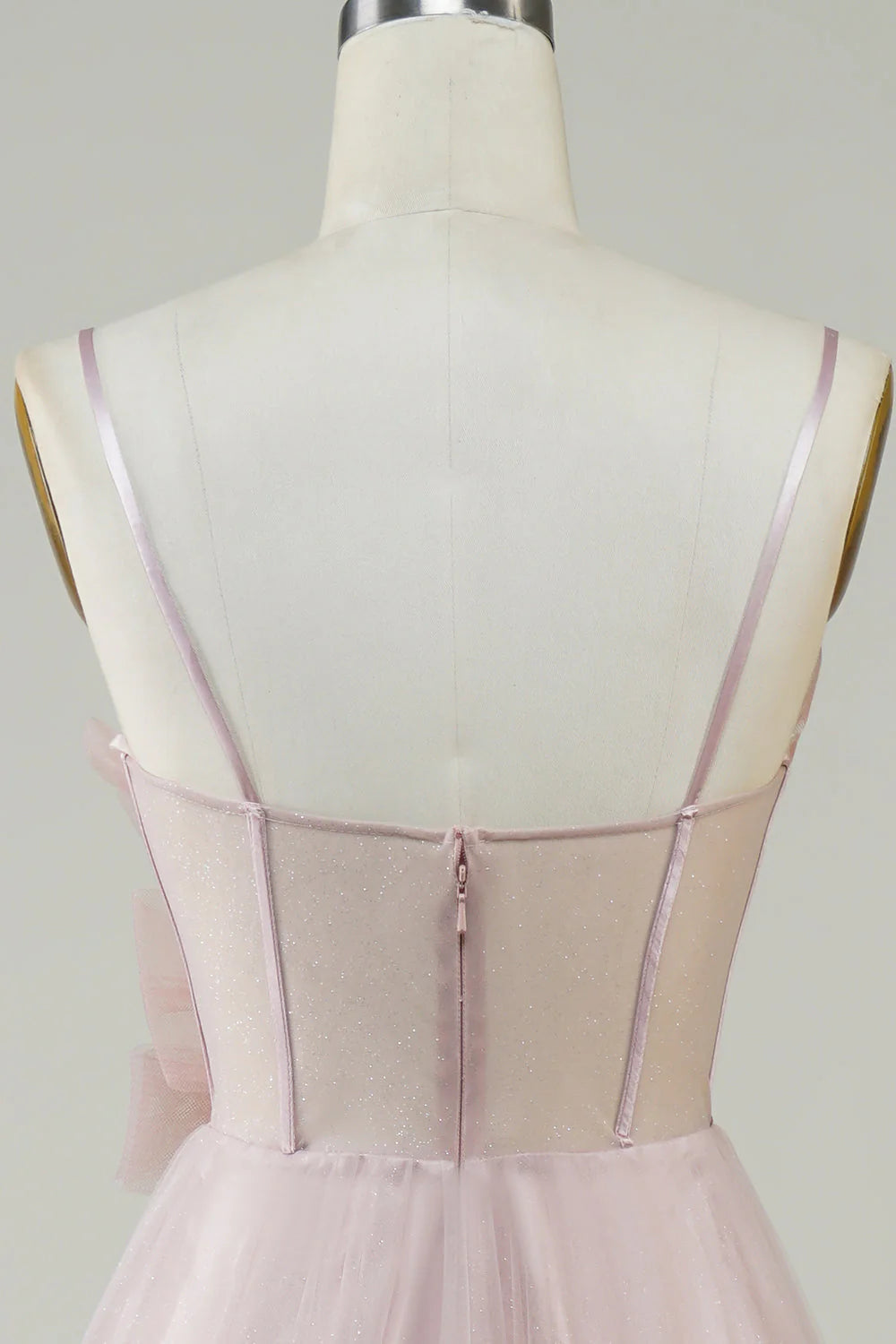 Amzcw Blush A-Line Corset Long Tulle Prom Dress with Appliques prom dresses with long sleeves