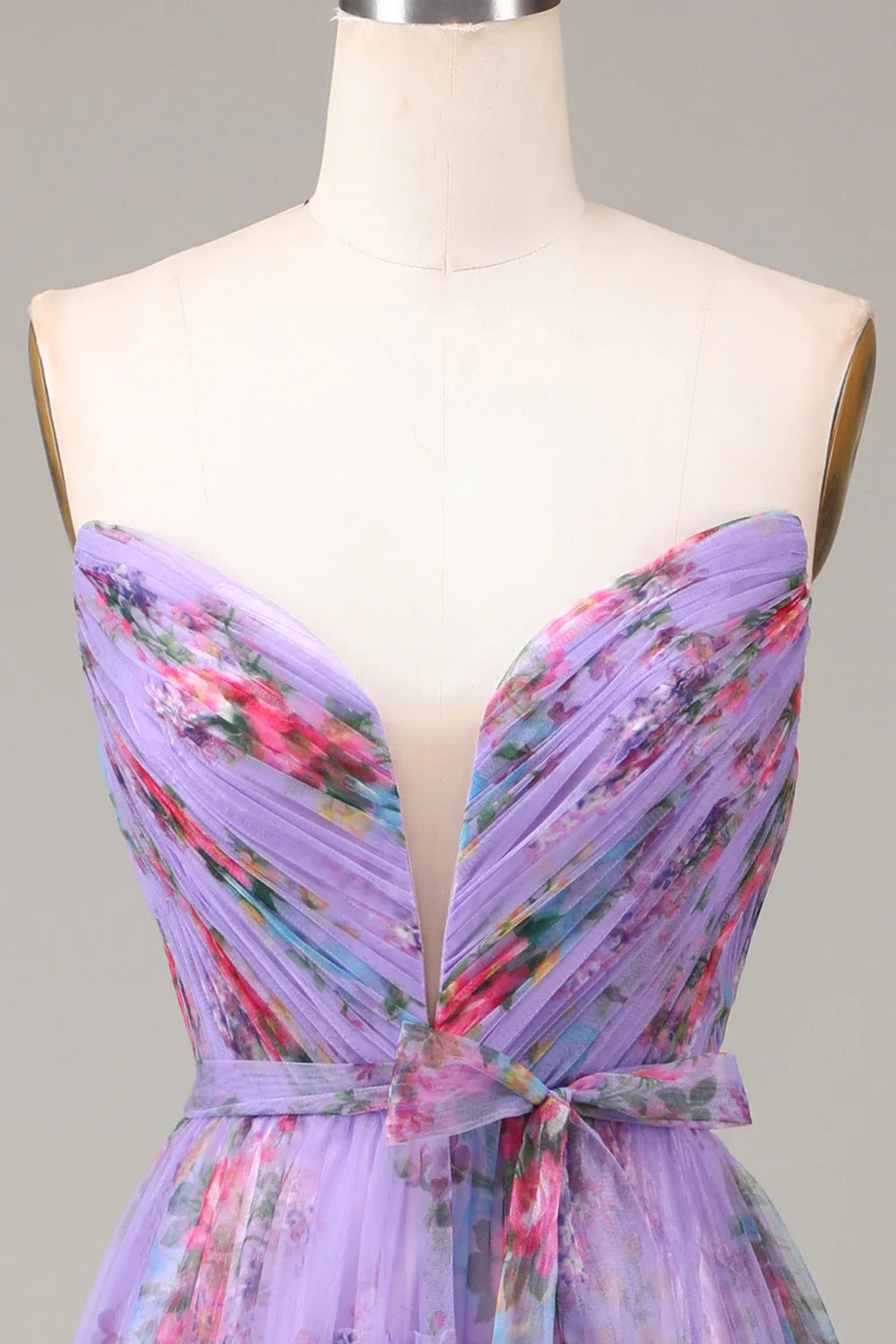 Amzcw Puple A-Line Sweetheart Long Tulle Prom Dress with Slit prom dresses stores