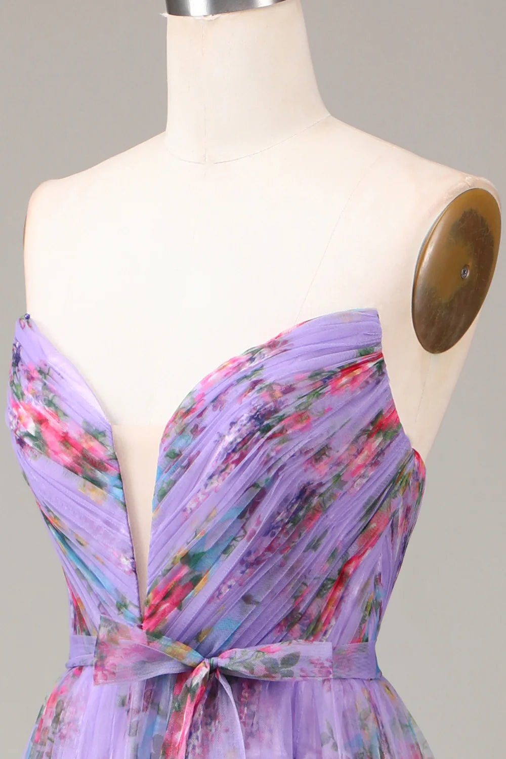 Amzcw Puple A-Line Sweetheart Long Tulle Prom Dress with Slit prom dresses stores