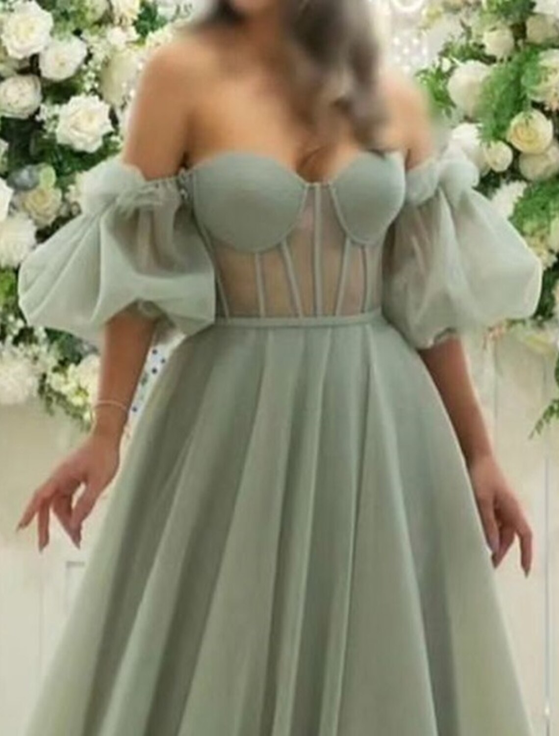 A-Line Prom Dresses Corsets Dress Wedding Black Tie Court Train Short Sleeve Strapless Tulle with Ruched