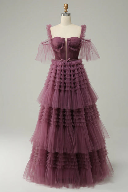 Vestido de fiesta largo Mavue con escote en forma de A 