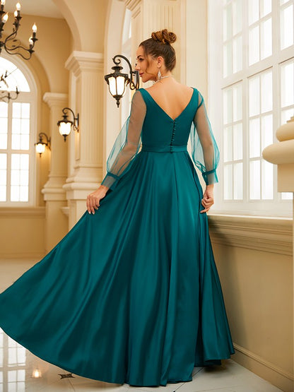 Full view of the A-Line Princess formal dress, ideal for evening events.