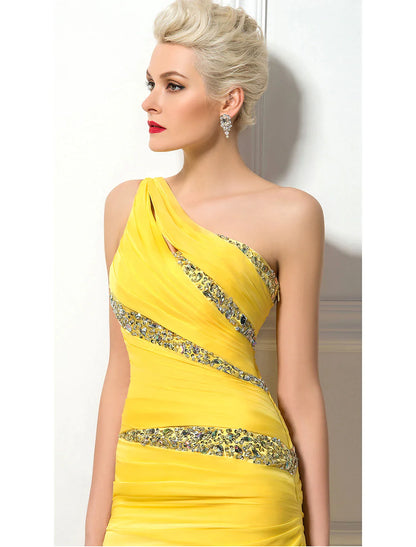 Vestido de noche formal de fiesta, sexy, con escote en forma de tubo, espalda descubierta, sin mangas, con cola larga, de gasa 30D con cristales fruncidos y lentejuelas.