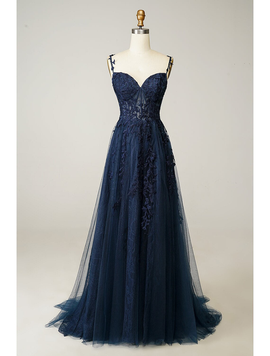 Vestidos de fiesta de corte A, transparentes, formales, con cola larga, sin mangas, escote corazón, de tul, sin espalda, con apliques de abertura y cuentas