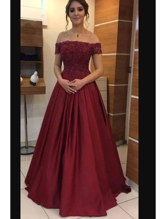 Vestido de novia minimalista de corte A para invitados, para fiesta de noche, largo hasta el suelo, manga corta, sin tirantes, jersey con apliques de cuentas.