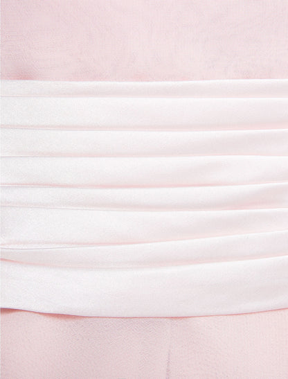 Vestido de sirena/trompeta para madre de la novia, convertible, escote redondo, largo hasta el suelo, gasa, manga larga, cruzado, incluido con faja/cinta