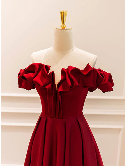 Vestido de fiesta corte A, vestido de noche estilo imperio, vestido de graduación, largo hasta el suelo, sin mangas, cuello en V, jersey con pliegues y tirantes