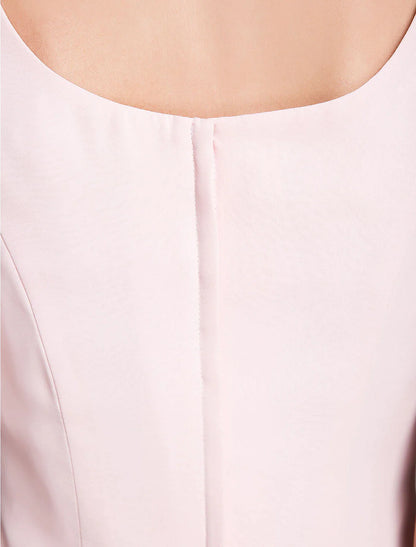 Vestido de sirena/trompeta para madre de la novia, convertible, escote redondo, largo hasta el suelo, gasa, manga larga, cruzado, incluido con faja/cinta