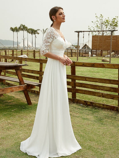 A-Line/Princess Satin Ruched Off-the-Shoulder Sleeveless Chapel Train Wedding Dresses