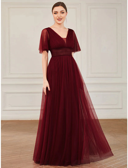 Vestido de dama de honor de corte A, sin mangas, con hombros descubiertos, elegante, largo hasta la rodilla, de satén con lazos y pliegues.