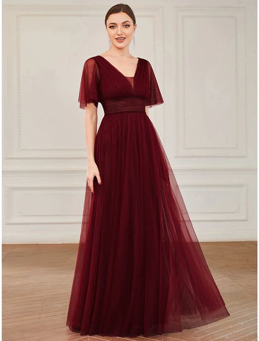 Vestido de dama de honor de corte A, sin mangas, con hombros descubiertos, elegante, largo hasta la rodilla, de satén con lazos y pliegues.