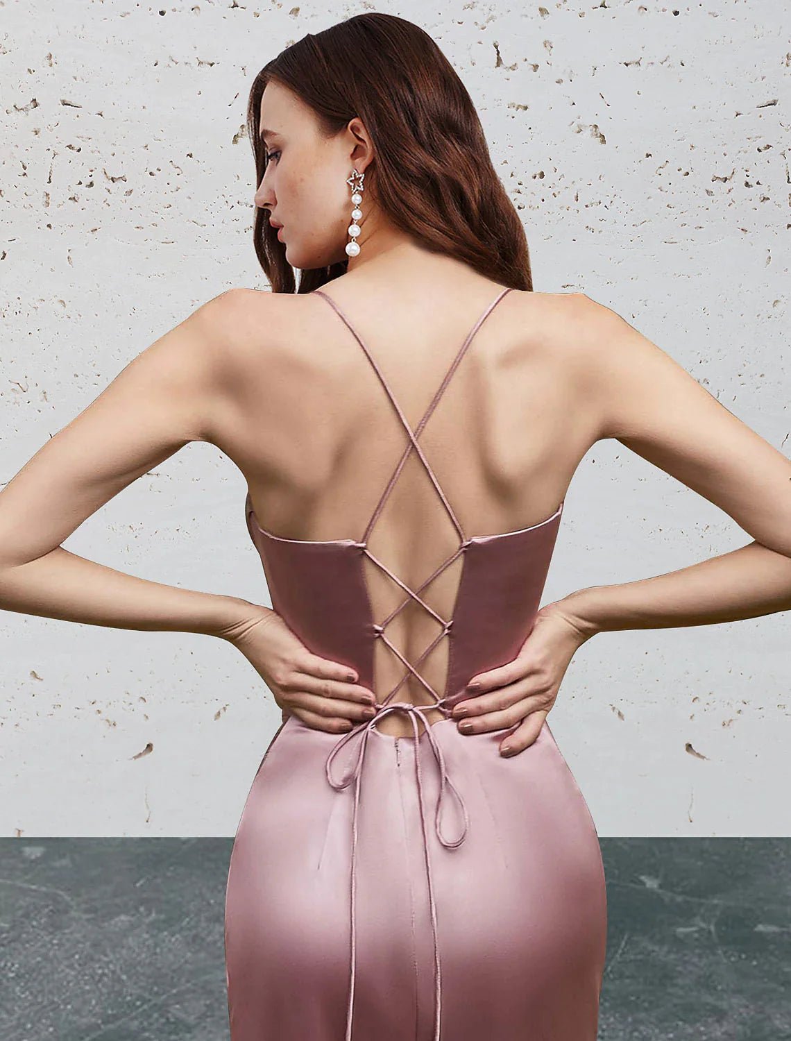 Vestidos de fiesta de sirena/trompeta, vestido vintage, largo hasta el suelo, sin mangas, escote corazón, charmeuse, espalda descubierta con abertura