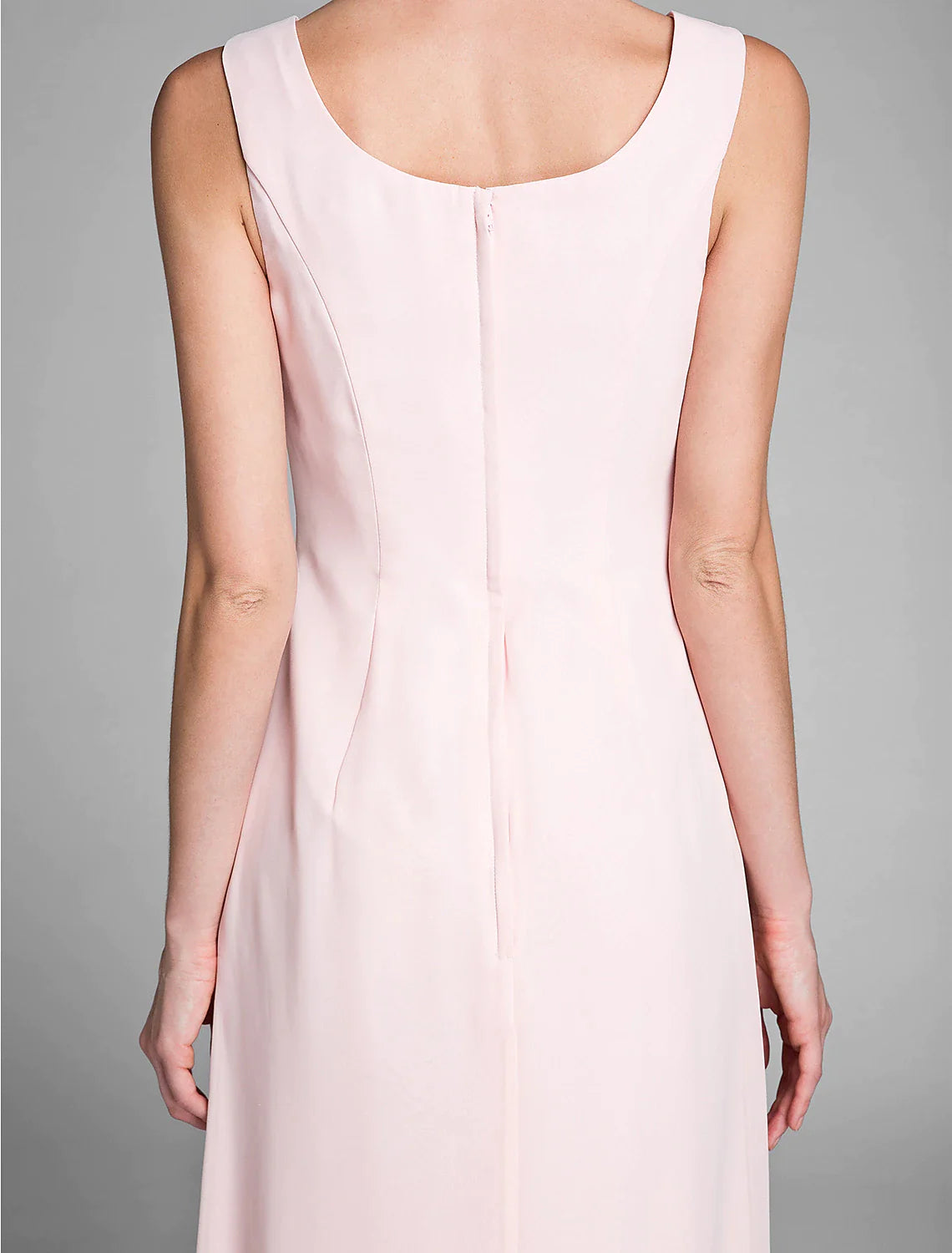 Vestido de sirena/trompeta para madre de la novia, convertible, escote redondo, largo hasta el suelo, gasa, manga larga, cruzado, incluido con faja/cinta