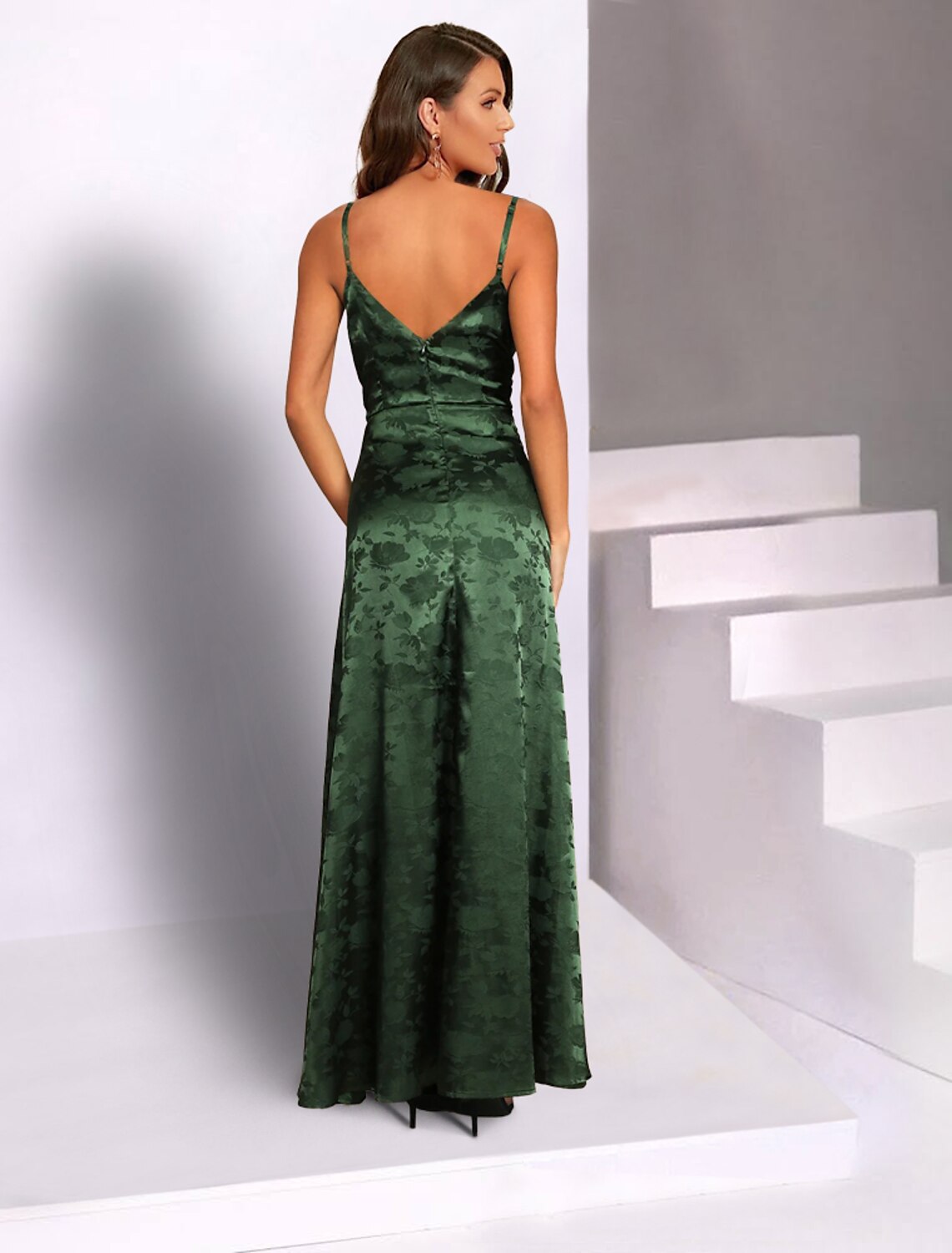 Vestidos de novia de sirena/trompeta para invitada de boda, elegante vestido de fiesta de boda, largo hasta el suelo, sin mangas, tirantes finos, charmeuse con abertura bordada