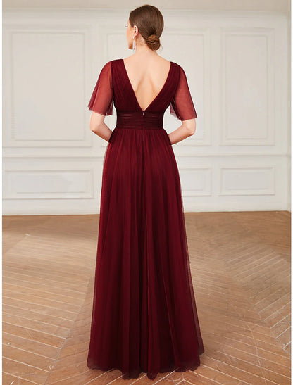 Vestido de dama de honor de corte A, sin mangas, con hombros descubiertos, elegante, largo hasta la rodilla, de satén con lazos y pliegues.