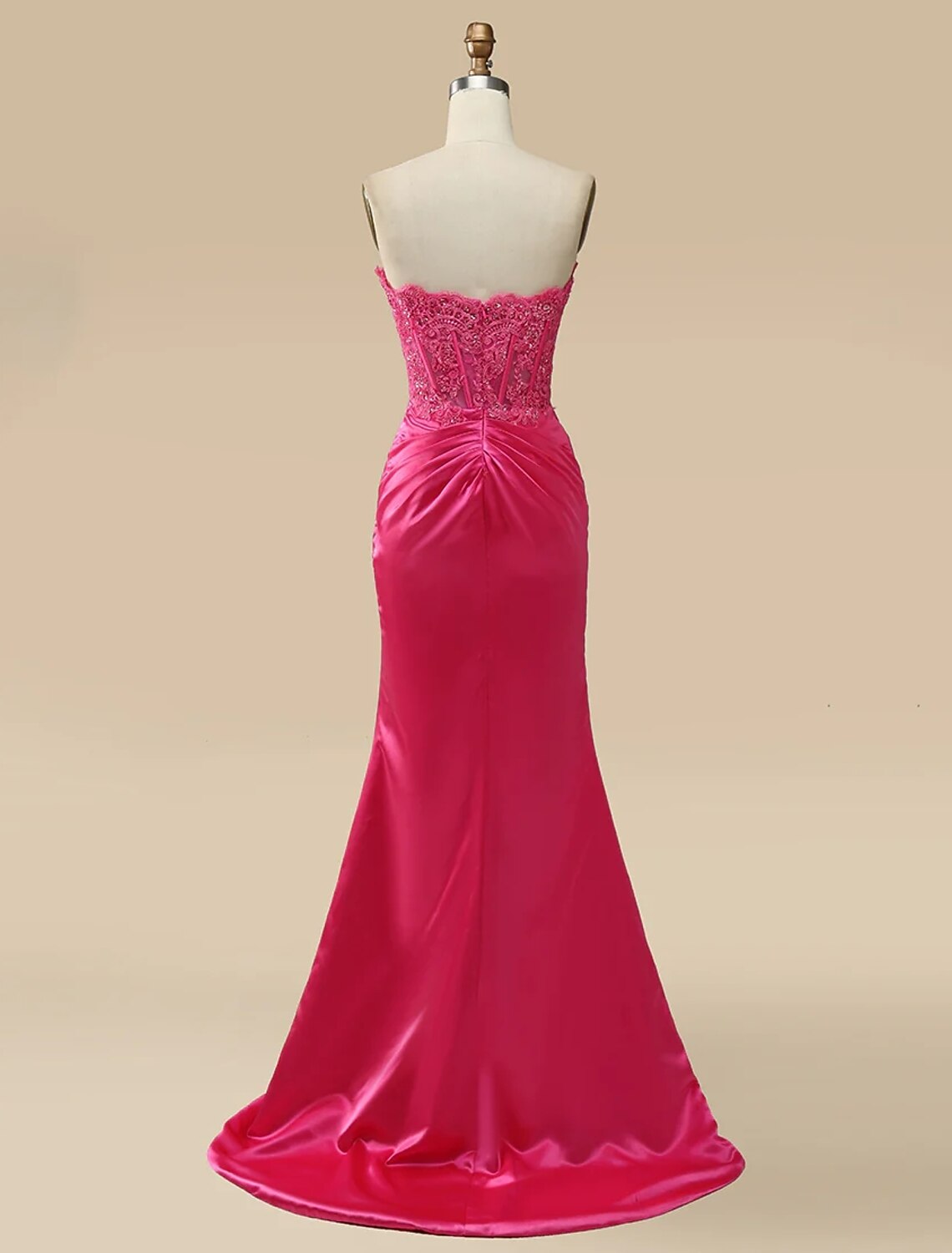 Vestidos de fiesta estilo sirena/trompeta, estilo imperio, formales, con cola larga/cortada, sin mangas, escote corazón, charmeuse con apliques