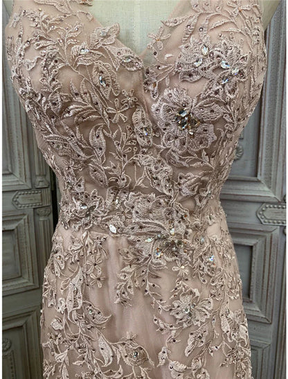 Vestidos de fiesta de sirena/trompeta, vestido largo de fiesta, cola larga/cortada, sin mangas, cuello en V, tul con apliques